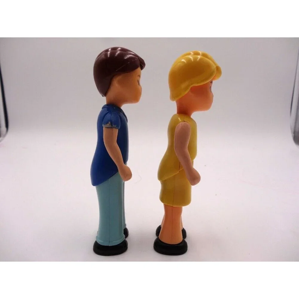 Little Tikes Dollhouse Girl Mother Yellow dress Blonde Hair and  Boy Brother Dad
